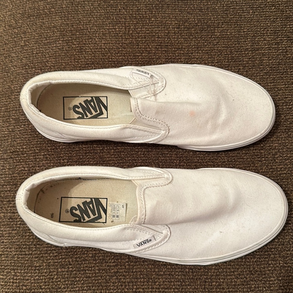 VANS White slip on Boat Shoe Preowned size 6.5